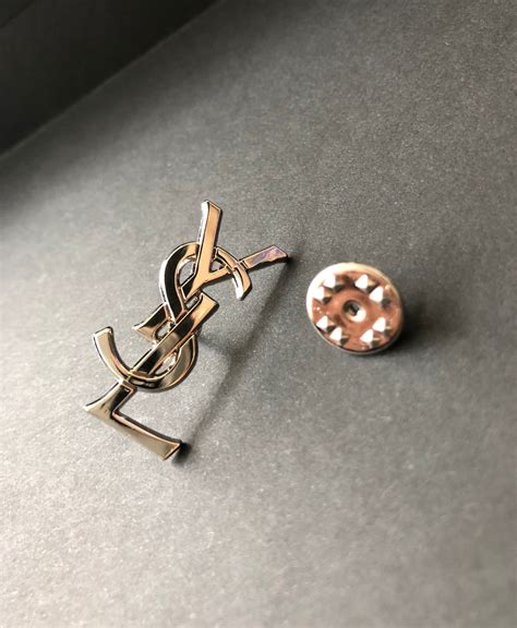 ysl pin silver